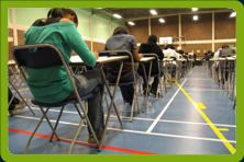 students taking an exam