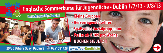 Intensive Englisch Kursen fuer Jugendliche -  Dublin