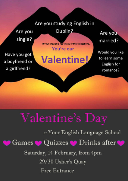 Valentine's Day at Your English Language School Full Size Poster