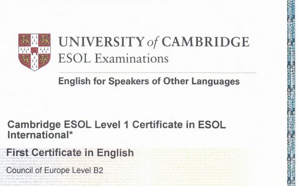 First Certificate in English from Cambridge English