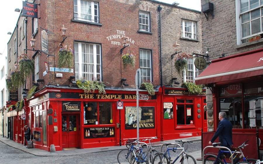 Quartier de Temple Bar dans le centre-ville de Dublin
