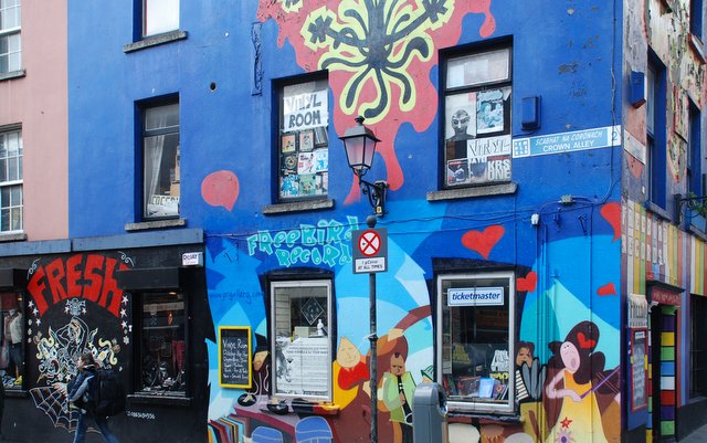 Un mur pittoresque à Temple Bar à Dublin