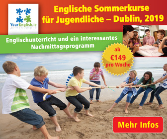 Summer Camp banner with some info about English classes for teenagers in Dublin in summer 2019