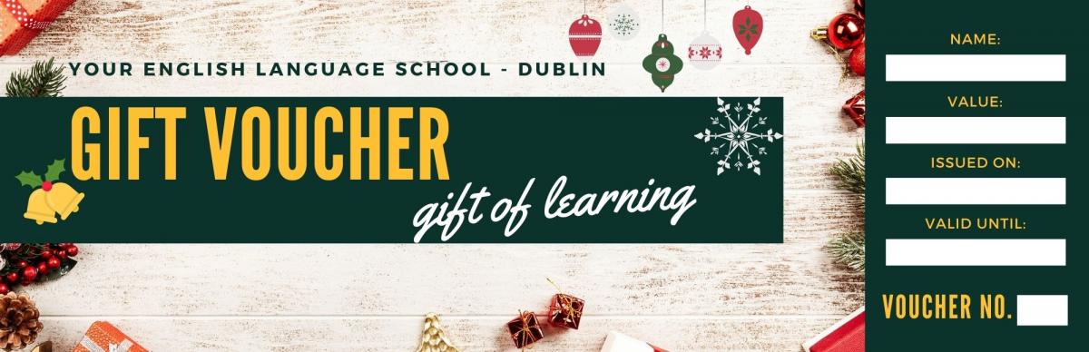 A gift voucher for English classes in Dublin